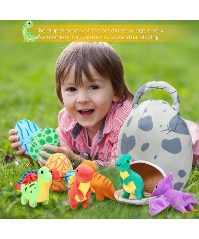 11 Pieces Dinosaur Stuffed Animal Small Dino Plush Toy and Egg Bag Set Stuffed Dinosaur Cute Stuffed Animals Plush Toys Soft ...