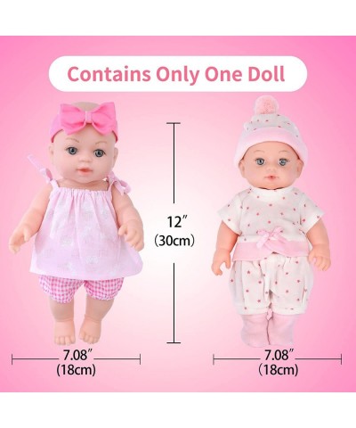 12 Inch Soft Body Baby Doll Vinyl Reborn Baby Doll with Clothes and Accessories Set Including Pacifier Bottle Tableware and 2...