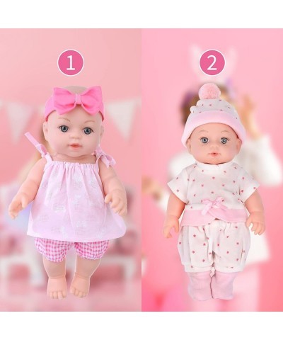 12 Inch Soft Body Baby Doll Vinyl Reborn Baby Doll with Clothes and Accessories Set Including Pacifier Bottle Tableware and 2...