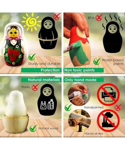 Wooden Russian Nesting Dolls with Strawberries Set 7 pcs - Baboushka Nesting Dolls $60.09 Nesting Dolls