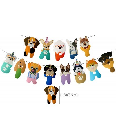 Happy Birthday Dog Letter Banner Cute Puppy Banner Supplies Birthday Party Decoration $16.75 Kids' Party Decorations