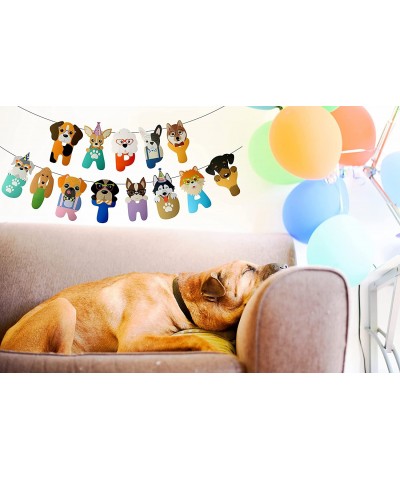 Happy Birthday Dog Letter Banner Cute Puppy Banner Supplies Birthday Party Decoration $16.75 Kids' Party Decorations