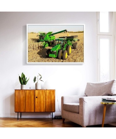 Puzzles for Adults Jigsaw Puzzles 1000 Pieces for Adults Kids– Tractor Collecting Wheat Wooden Puzzle Jigsaw Puzzle Artwork I...