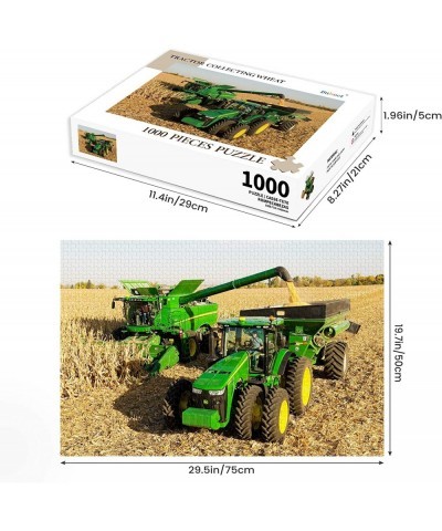 Puzzles for Adults Jigsaw Puzzles 1000 Pieces for Adults Kids– Tractor Collecting Wheat Wooden Puzzle Jigsaw Puzzle Artwork I...