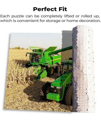 Puzzles for Adults Jigsaw Puzzles 1000 Pieces for Adults Kids– Tractor Collecting Wheat Wooden Puzzle Jigsaw Puzzle Artwork I...