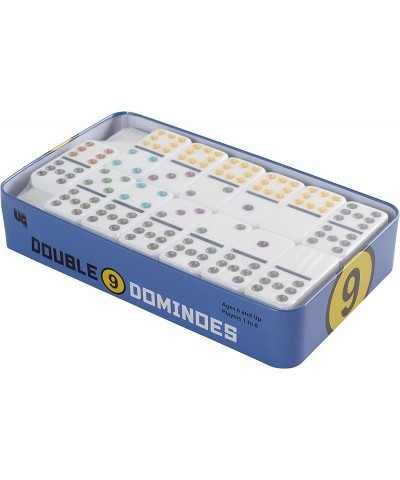 Double 9 Colored Dot Dominoes Travel Tin Set from University Games 2 to 8 Players Ages 8 to 99 $17.31 Domino & Tile Games