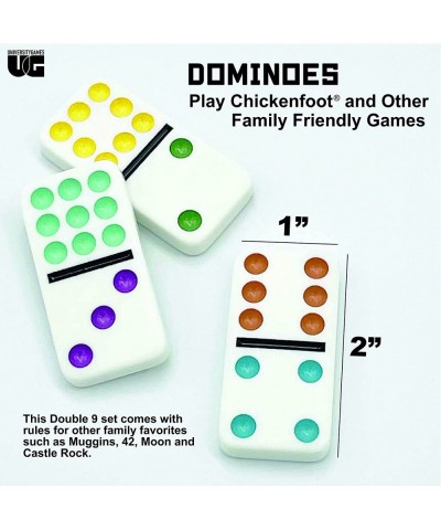 Double 9 Colored Dot Dominoes Travel Tin Set from University Games 2 to 8 Players Ages 8 to 99 $17.31 Domino & Tile Games