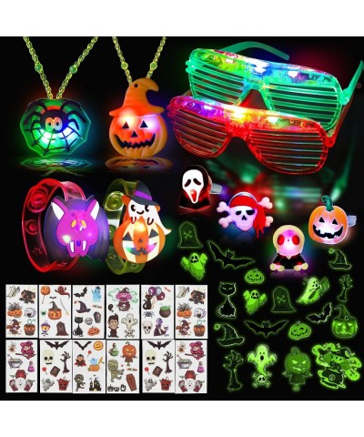 30 Pcs Halloween Party Favor Toys for Kids Glow In the Dark Neon Light Up LED Party Supplies Halloween Goodie Bags Stuffers F...