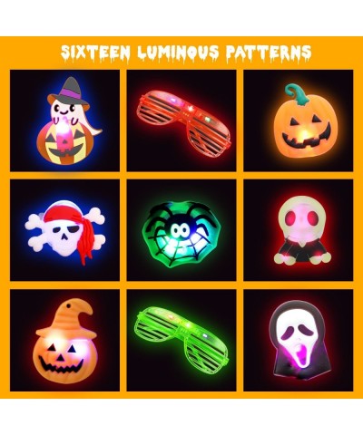 30 Pcs Halloween Party Favor Toys for Kids Glow In the Dark Neon Light Up LED Party Supplies Halloween Goodie Bags Stuffers F...