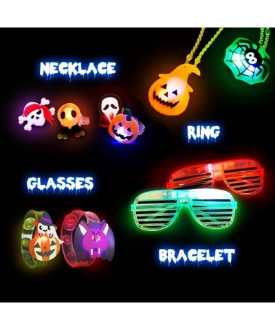 30 Pcs Halloween Party Favor Toys for Kids Glow In the Dark Neon Light Up LED Party Supplies Halloween Goodie Bags Stuffers F...