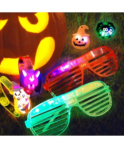 30 Pcs Halloween Party Favor Toys for Kids Glow In the Dark Neon Light Up LED Party Supplies Halloween Goodie Bags Stuffers F...