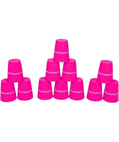 Quick Stack Cups - Speed Training Sports Stacking Cups - Set of 12 (Pink) $23.27 Stacking Games