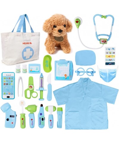 Toy Doctor Kit for Kids - Pretend Play Doctor Set with Dog Toy Carrying Bag Electronic Stethoscope & Dress Up Costume - Docto...