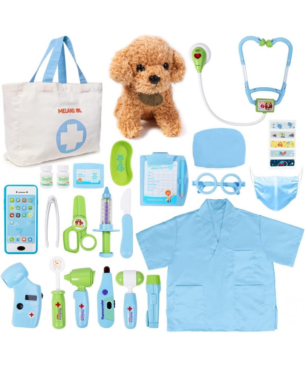 Toy Doctor Kit for Kids - Pretend Play Doctor Set with Dog Toy Carrying Bag Electronic Stethoscope & Dress Up Costume - Docto...