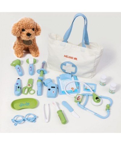 Toy Doctor Kit for Kids - Pretend Play Doctor Set with Dog Toy Carrying Bag Electronic Stethoscope & Dress Up Costume - Docto...