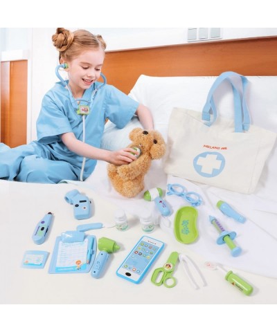 Toy Doctor Kit for Kids - Pretend Play Doctor Set with Dog Toy Carrying Bag Electronic Stethoscope & Dress Up Costume - Docto...