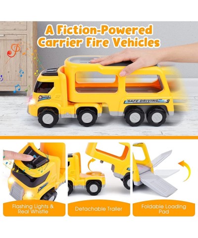 Toddler Kids Toys for 2 3 4 5 Year Old Boy 5 in 1 Construction Vehicles Toy Trucks with Light and Melodies Friction Powered C...