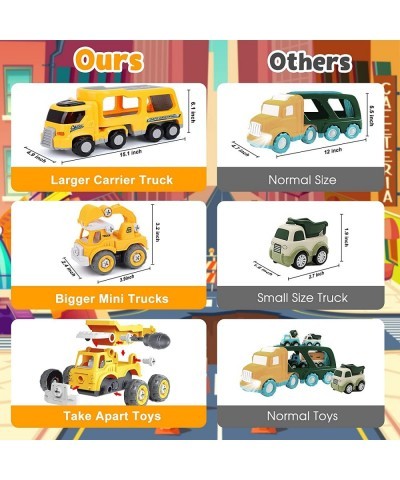 Toddler Kids Toys for 2 3 4 5 Year Old Boy 5 in 1 Construction Vehicles Toy Trucks with Light and Melodies Friction Powered C...