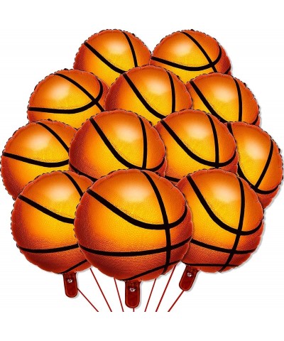 12Pcs Basketball Balloons 18inch Basketball Party Decorations Supplies Basketball Foil Balloons for World Game Sports Basketb...