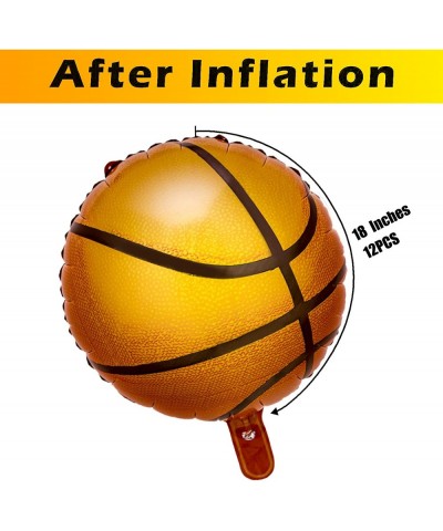 12Pcs Basketball Balloons 18inch Basketball Party Decorations Supplies Basketball Foil Balloons for World Game Sports Basketb...