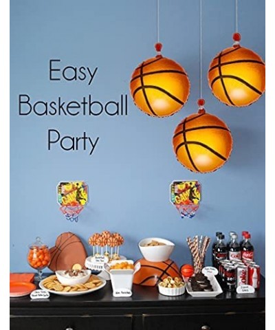 12Pcs Basketball Balloons 18inch Basketball Party Decorations Supplies Basketball Foil Balloons for World Game Sports Basketb...