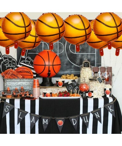 12Pcs Basketball Balloons 18inch Basketball Party Decorations Supplies Basketball Foil Balloons for World Game Sports Basketb...