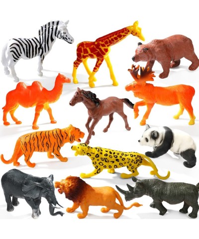 12 Pack Safari Animals Figures Toys Realistic Wild Zoo Animals Plastic Figurines African Jungle Animals Playset with Lion Tig...