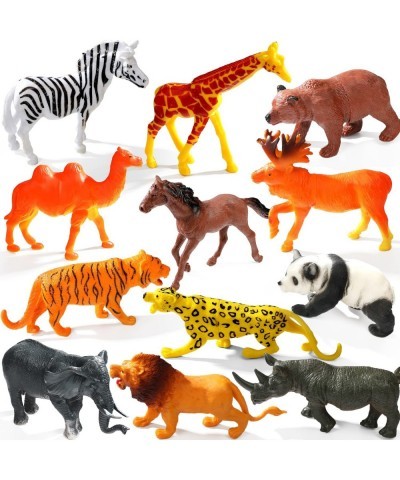 12 Pack Safari Animals Figures Toys Realistic Wild Zoo Animals Plastic Figurines African Jungle Animals Playset with Lion Tig...