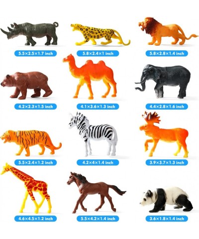 12 Pack Safari Animals Figures Toys Realistic Wild Zoo Animals Plastic Figurines African Jungle Animals Playset with Lion Tig...