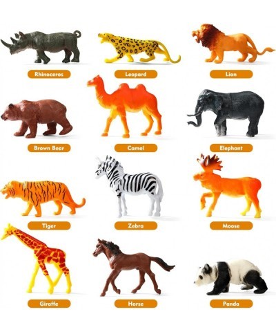 12 Pack Safari Animals Figures Toys Realistic Wild Zoo Animals Plastic Figurines African Jungle Animals Playset with Lion Tig...