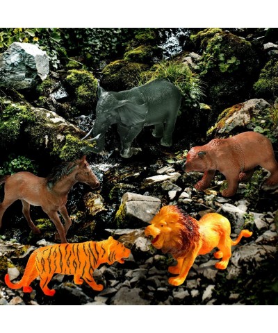 12 Pack Safari Animals Figures Toys Realistic Wild Zoo Animals Plastic Figurines African Jungle Animals Playset with Lion Tig...