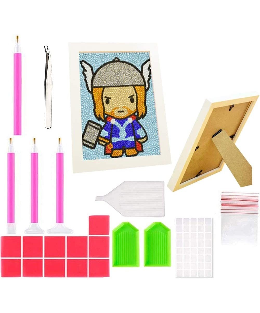 5D DIY Diamond Painting for Kids Full Drill Frame Painting by Number Kits Rhinestone Mosaic Stickers Making for Arts Crafts H...