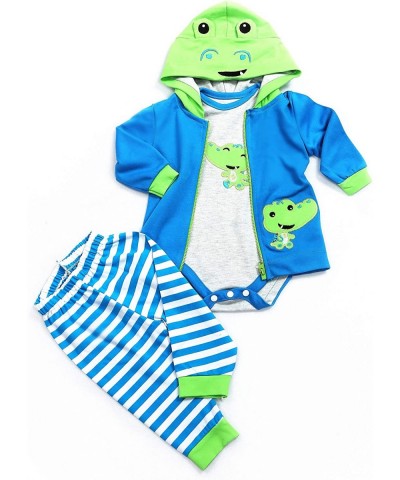 Reborn Baby Doll Clothes Boy for 22- 24 inch Reborn Doll Boy Blue Outfit 3pcs Green Crocodile Set $40.76 Doll Accessories