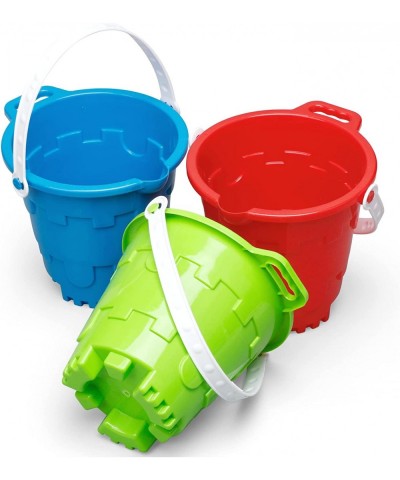 Dilabnda Beach Gear 7" Plastic Beach Castle Mold Buckets Sand Pail Water Bucket for Beach Fun Summer Party Fishing Space Savi...