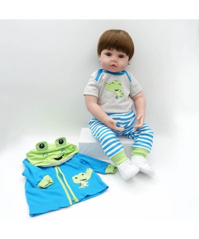 Reborn Baby Doll Clothes Boy for 22- 24 inch Reborn Doll Boy Blue Outfit 3pcs Green Crocodile Set $40.76 Doll Accessories