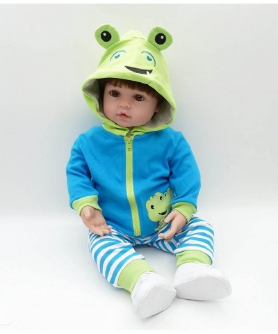 Reborn Baby Doll Clothes Boy for 22- 24 inch Reborn Doll Boy Blue Outfit 3pcs Green Crocodile Set $40.76 Doll Accessories