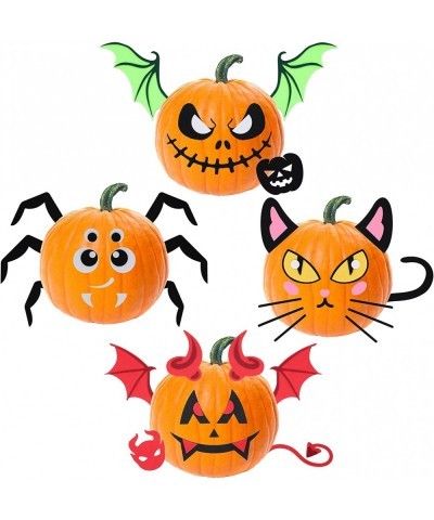 16 Packs 4 Styles Halloween Pumpkin Decorating Kit (Makes 16 Pumpkins) 3D Craft Foam Stickers DIY Pumpkin Stickers Kit for Ha...