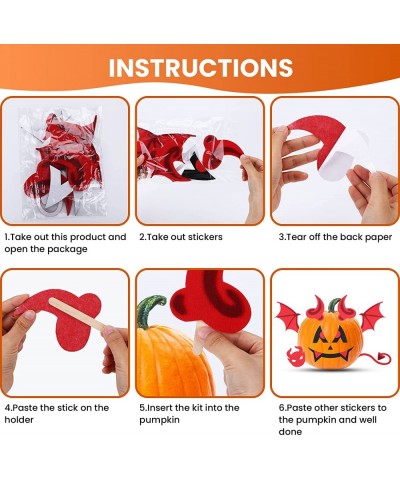 16 Packs 4 Styles Halloween Pumpkin Decorating Kit (Makes 16 Pumpkins) 3D Craft Foam Stickers DIY Pumpkin Stickers Kit for Ha...