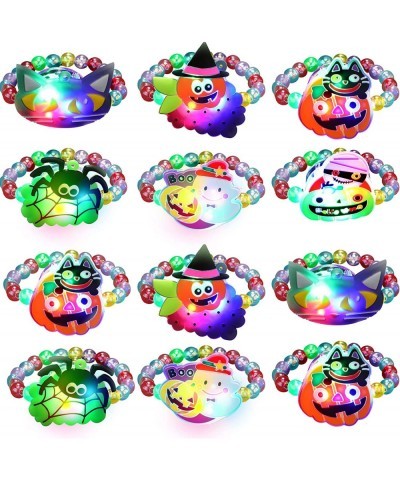 20 Pcs Halloween LED Bracelets Light up Bracelet Halloween Party Favors Glow in The Dark Bracelets Treats for Kids Trick or T...