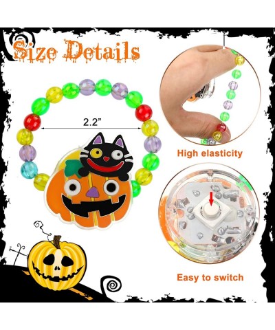 20 Pcs Halloween LED Bracelets Light up Bracelet Halloween Party Favors Glow in The Dark Bracelets Treats for Kids Trick or T...