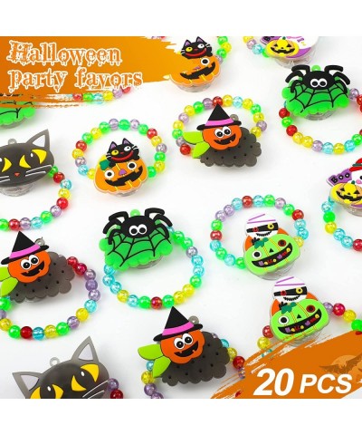 20 Pcs Halloween LED Bracelets Light up Bracelet Halloween Party Favors Glow in The Dark Bracelets Treats for Kids Trick or T...