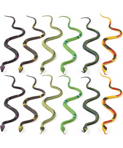 12 Pieces Plastic Snakes Toy Snakes for Boys or Girls Rubber Snakes Realistic Rainforest Fake Snakes Fake Prank Prop Great as...