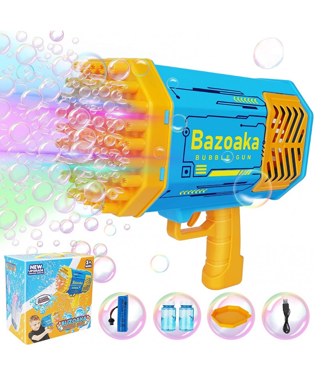 Bubble Machine Bubble Gun 69 Holes with Colorful Lights Rocket Boom Bubble Gun Blower for Adults Kids Rocket Launcher Bubble ...