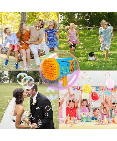 Bubble Machine Bubble Gun 69 Holes with Colorful Lights Rocket Boom Bubble Gun Blower for Adults Kids Rocket Launcher Bubble ...