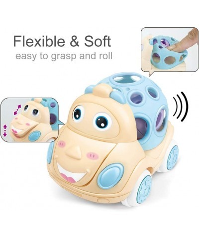 Baby Car Toys for 6 to 12 Months Infant Soft Rubber Push and Go Vehicles Toddler Rattle Roll Car Friction Powered Truck Toy P...