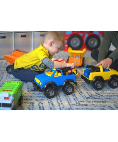 Heavy Hauler - Big Plastic Blue Body Tow Truck- 15 Inch Body- Safe and Durable Fire Truck Vehicle for Play Indoor Outdoor Boy...