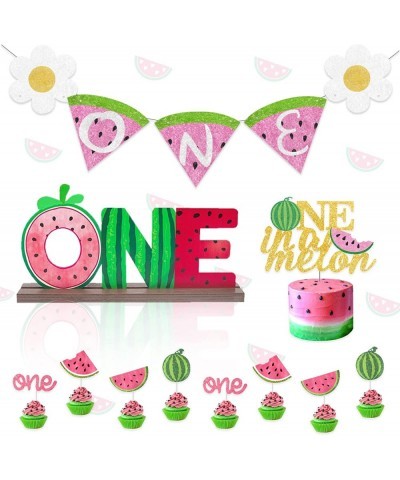 Watermelon Party Decorations for First Birthday Watermelon Party Supplies 1st Birthday Watermelon One Letter Sign Wooden Tabl...