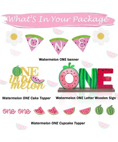 Watermelon Party Decorations for First Birthday Watermelon Party Supplies 1st Birthday Watermelon One Letter Sign Wooden Tabl...