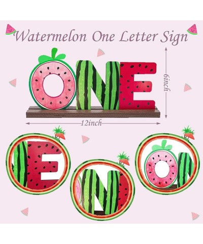 Watermelon Party Decorations for First Birthday Watermelon Party Supplies 1st Birthday Watermelon One Letter Sign Wooden Tabl...