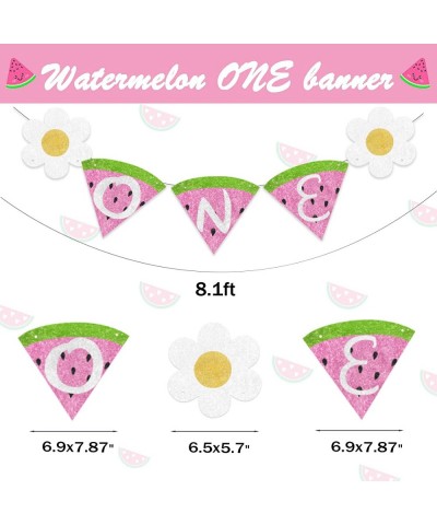 Watermelon Party Decorations for First Birthday Watermelon Party Supplies 1st Birthday Watermelon One Letter Sign Wooden Tabl...